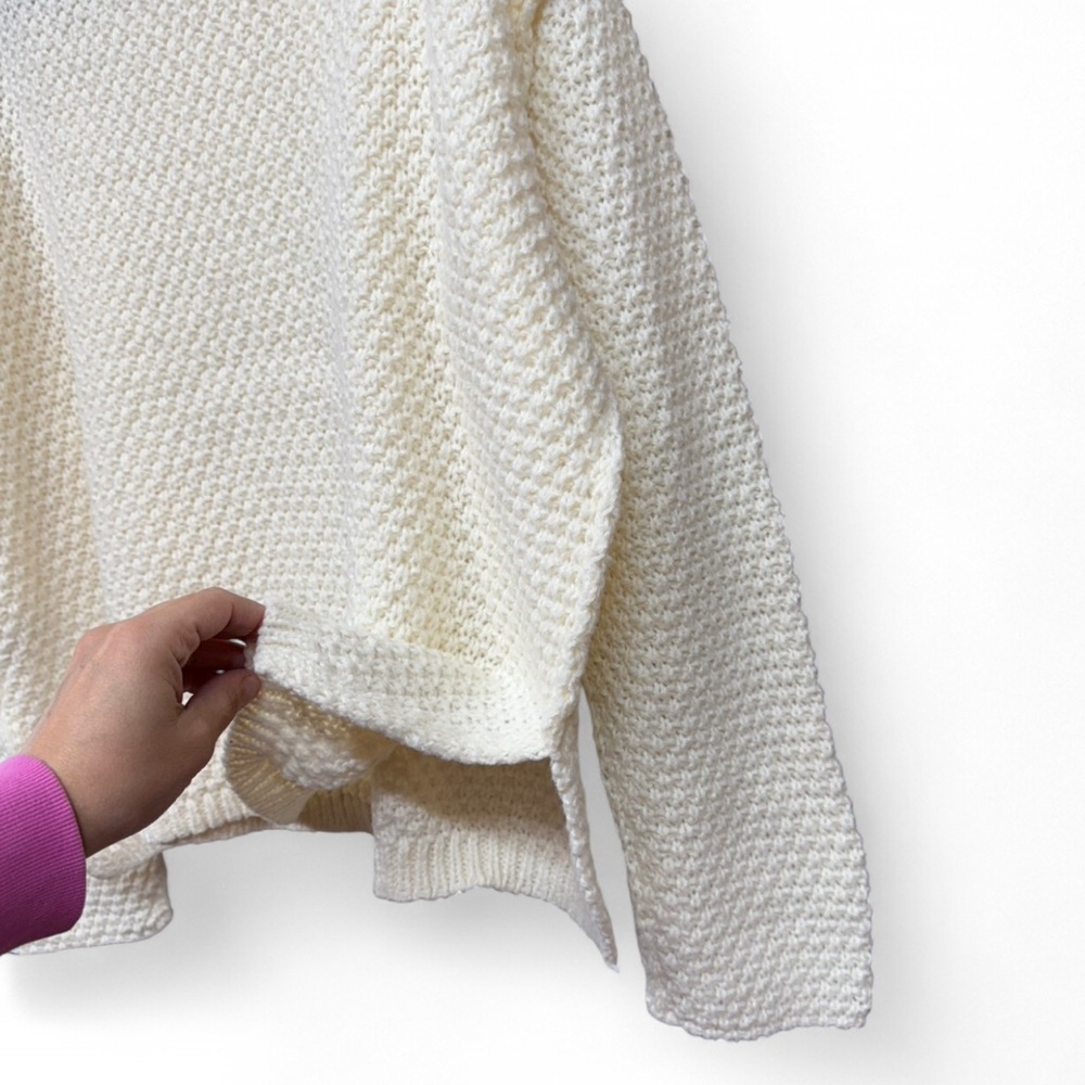 3 7 Orchard Cream Cable Knit Sweater Size Large Oversized Chunky - Picture 9 of 9